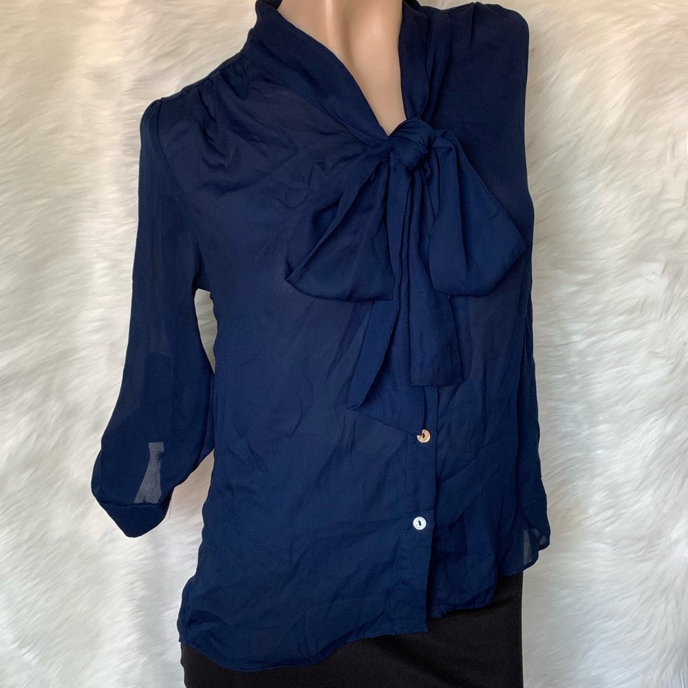Lovoosh Tie Neck Blouse - Picture 3 of 9